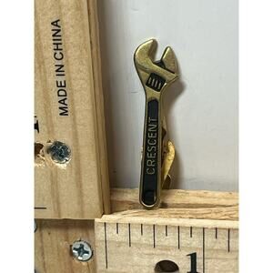 Vintage Miniature Crescent Wrench Pin Crafted Metal Lapel Pin Tool Collectible